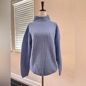 Vintage Italian Mock Neck Blue Wool Bachrach Women’s Sweater - Size S